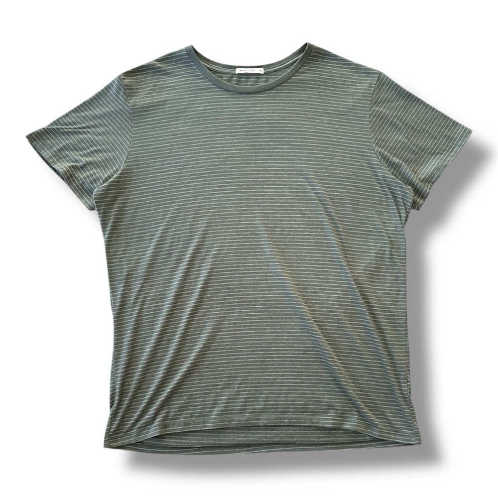 Marine Layer Mens Striped Crew Neck T Shirt Green White Short Sleeve Casual XL